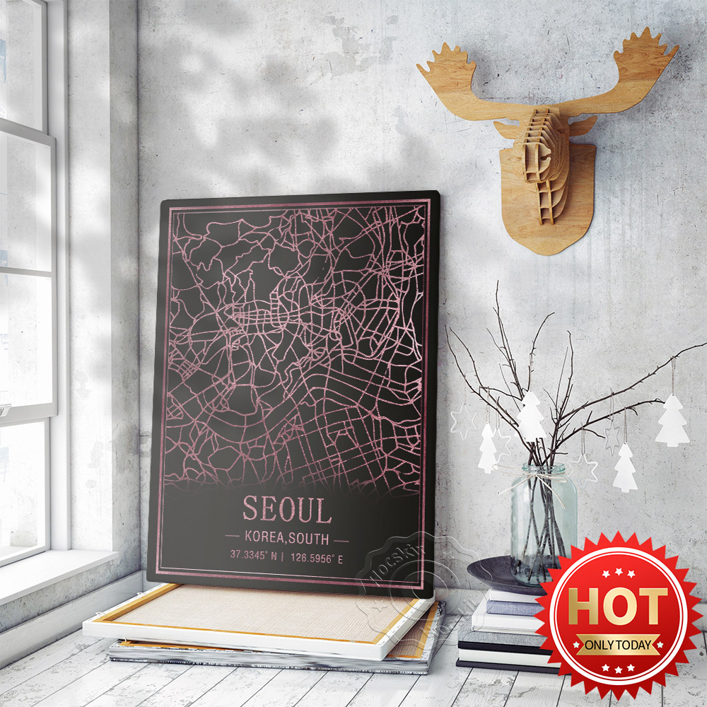 South Korea Lifestyle - Seoul corea sud Map Art Poster,